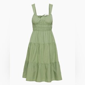 Aritzia Sunday Best Martine Poplin Midi Dress Sage Green